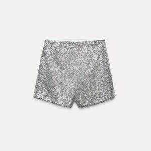 Silver Sequin Zara Shorts